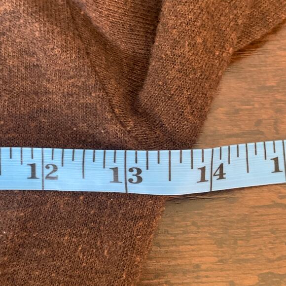 Skonhet Brown Long Sleeve Faux Wrap with Scrunch Side Size Small - Picture 4 of 7